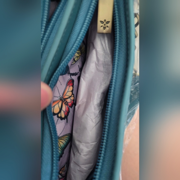 Anna by Anushcka Heritage Genuine Leather Hobo Crossbody Shoulder Bag Teal NWT main image 1